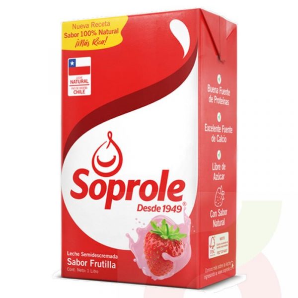 LECHE SOPROLE FRUTILLA 1 LT